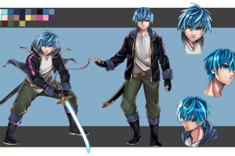 draw you a character design sheets