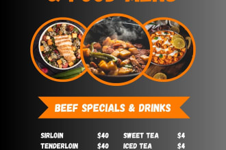 design restaurant,food,menu card,food flyer for you