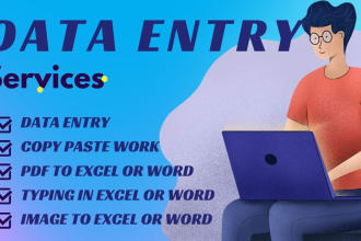 do data entry, copy paste, PDF, or image to excel or word