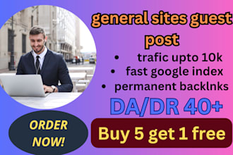 publish general sites guest post with general backlinks