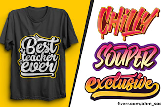 create custom typography t shirt font logo and text design