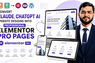 convert claude, chatgpt ai website designs into professional elementor pro pages