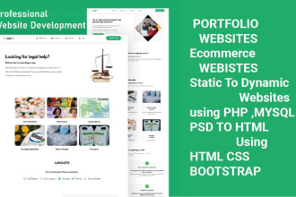 create professional dynamic,static website using html css php mysql