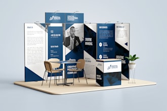 design a stunning trade show booth with 3d rendering in blender
