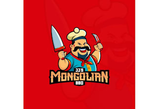 create eye catchy apparel fat chef mascot logo