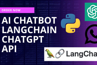 develop ai chatbot with langchain, databases, models API, and gui app