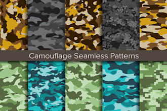 design a unique seamless camouflage pattern for you