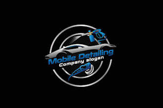 create eye catchy automotive auto detailing and car wash logo design