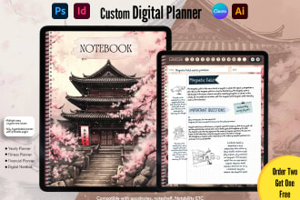 design etsy digital planner, goodnotes planner, digital journal, custom planner