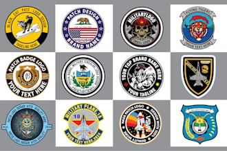 design patch, badge, sticker, army, military, circular, skull, and tactical logo