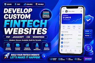 develop custom fintech websites PHP javascript CSS  wordpress