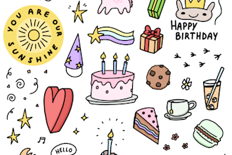 draw cute doodle art illustrations, icons