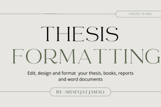 edit, design,format thesis, books, report and word documents