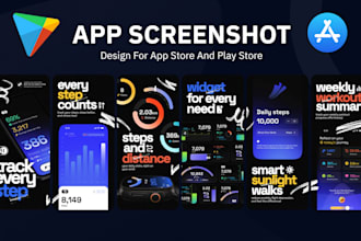 design app screenshots for play store, app store within 24hr