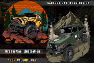 draw a cartoon car illustration of your vehicle