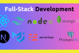 develop websites using react, next, node, mongodb, postgresql