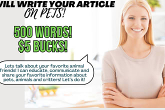 write your article on pets