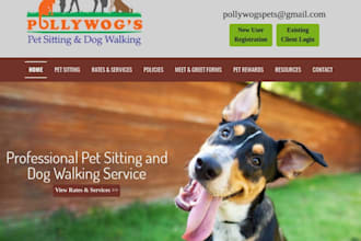 design dog walking website dog training pet sitting petcare website pet grooming