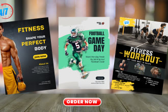 design sports flyer, gym flyer, and fitness flyer or poster