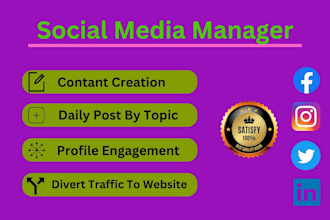 be your social media manager and marketing