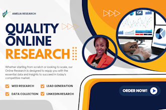 conduct online research, market research, industry research