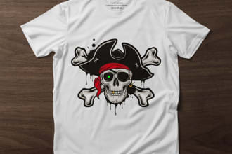 do vintage retro skull illustration for t shirt design