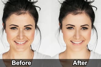do adobe photoshop editing and bulk photo retouching of headshot portrait image