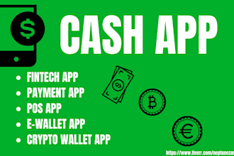 create a modern cash app, pos app, payment app, ewallet app, crypto wallet app