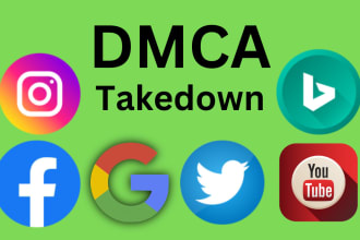 send legal dmca takedown notice  to infringing websites and its hosts