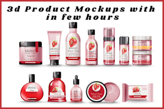 make realistic digital 3d product mockups or packaging mockups in photoshop