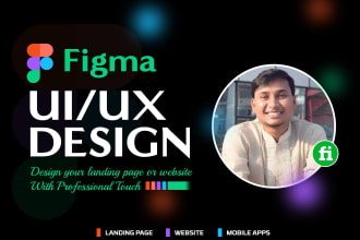 make website, mobile app, landing page ui ux design in figma