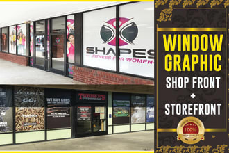 do shop front or storefront window graphics, window sticker, signage, decal