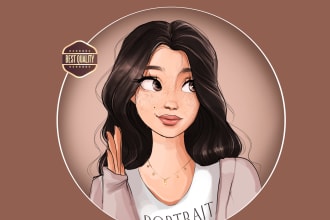 turn your portrait into a disney style cartoon illustration