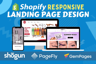 convert figma to shopify landing page or store by pagefly, gempages, shogun