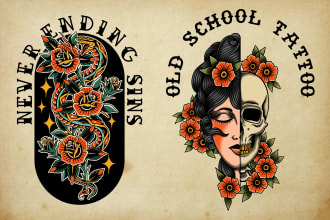 make you a traditional old school tattoo style design
