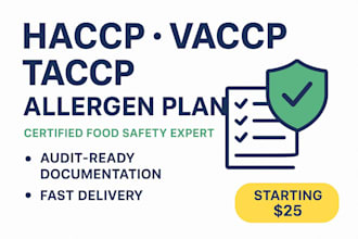 create haccp taccp vaccp food safety and food defense plans