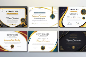 do any award certificate, diploma certificate, gift certificate design