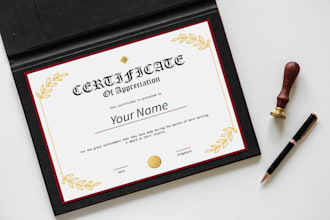 design amazing certificates for you in 12 hours