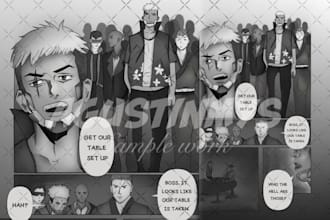 draw manga panel according to your story