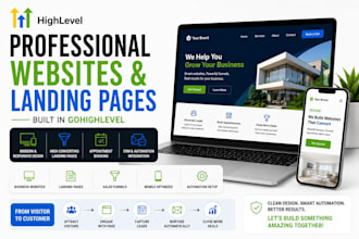 design gohighlevel website landing page and funnel