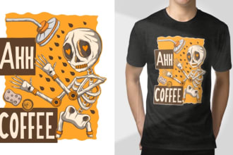 hand draw artwork skull and skeleton in my style
