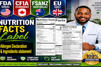 create nutrition label that is fda compliance