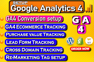 fix or setup google analytics 4, ga4 ecommerce tracking, conversion tracking GTM