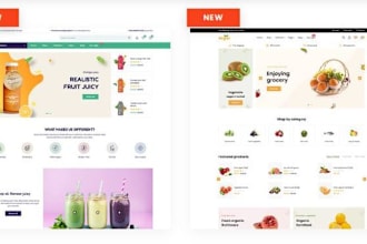 design a vegan food grocery website, a grocery shopify store