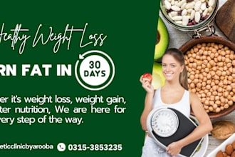 give diet plan for weight loss, manage disease as dietitian