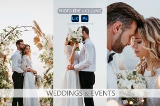 do wedding photo editing, cull, edit photos in bulk