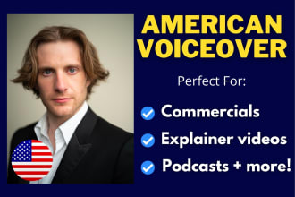 record a professional american male voice over in english