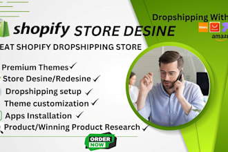create shopify dropshipping store or a shopify website