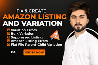 fix your amazon product listing variation issues and listing errors, amazon va