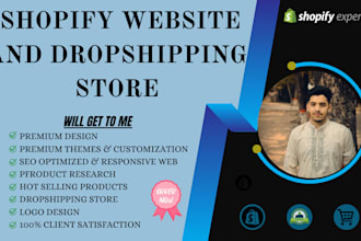 build, development, design or redesign shopify web or shopify dropshpping store